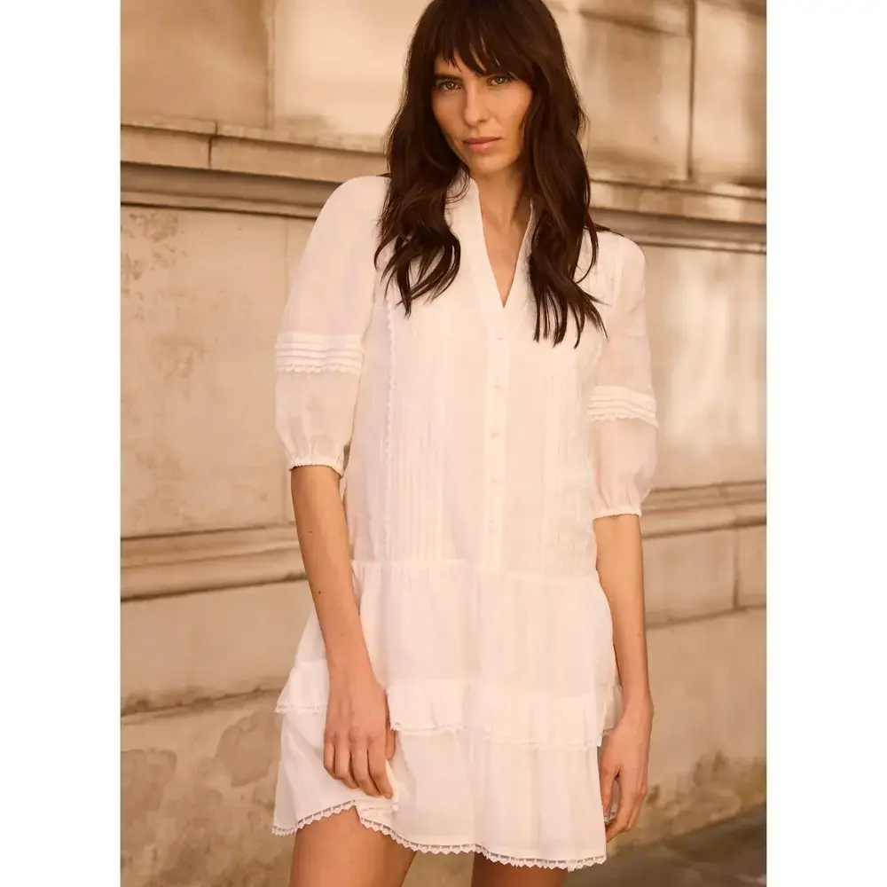 Mint Velvet White Ramie Mini Dress